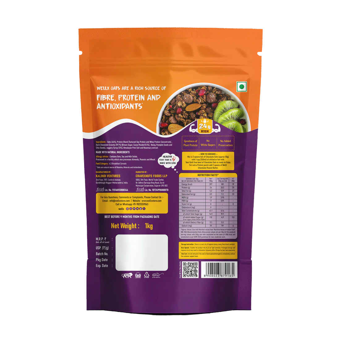 Oats chocolate peanut butter